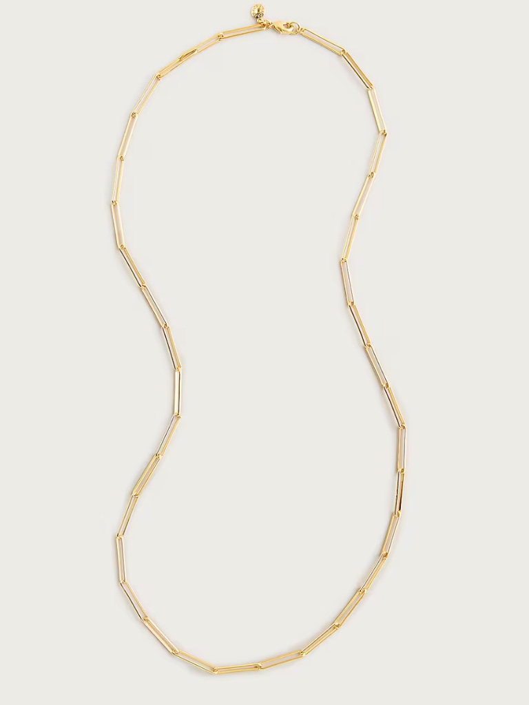 J. Crew Dainty Gold Paperclip Necklace 22 Inch New With Tag